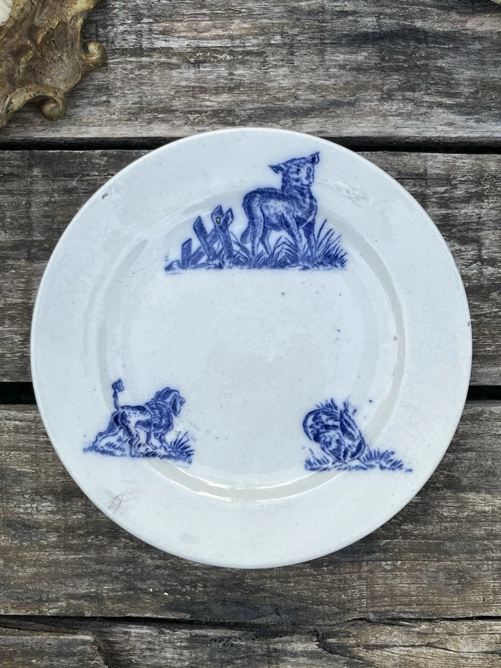 2 Assiettes de dînette - Luneville ? - Faïence - XIXème - Photo 4/4