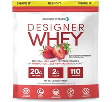 Designer Whey Protein Natural Luscious Strawberry 2 lbs x 2-pack ( total 4 lbs )