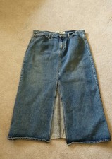 Vintage Gap Denim Womens Size 16 Maxi Skirt With Front Slit 2002 Fall Y2k