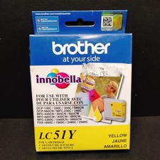 Genuine Brother LC51Y Yellow Ink Cartridge Sealed New Exp 03/2026
