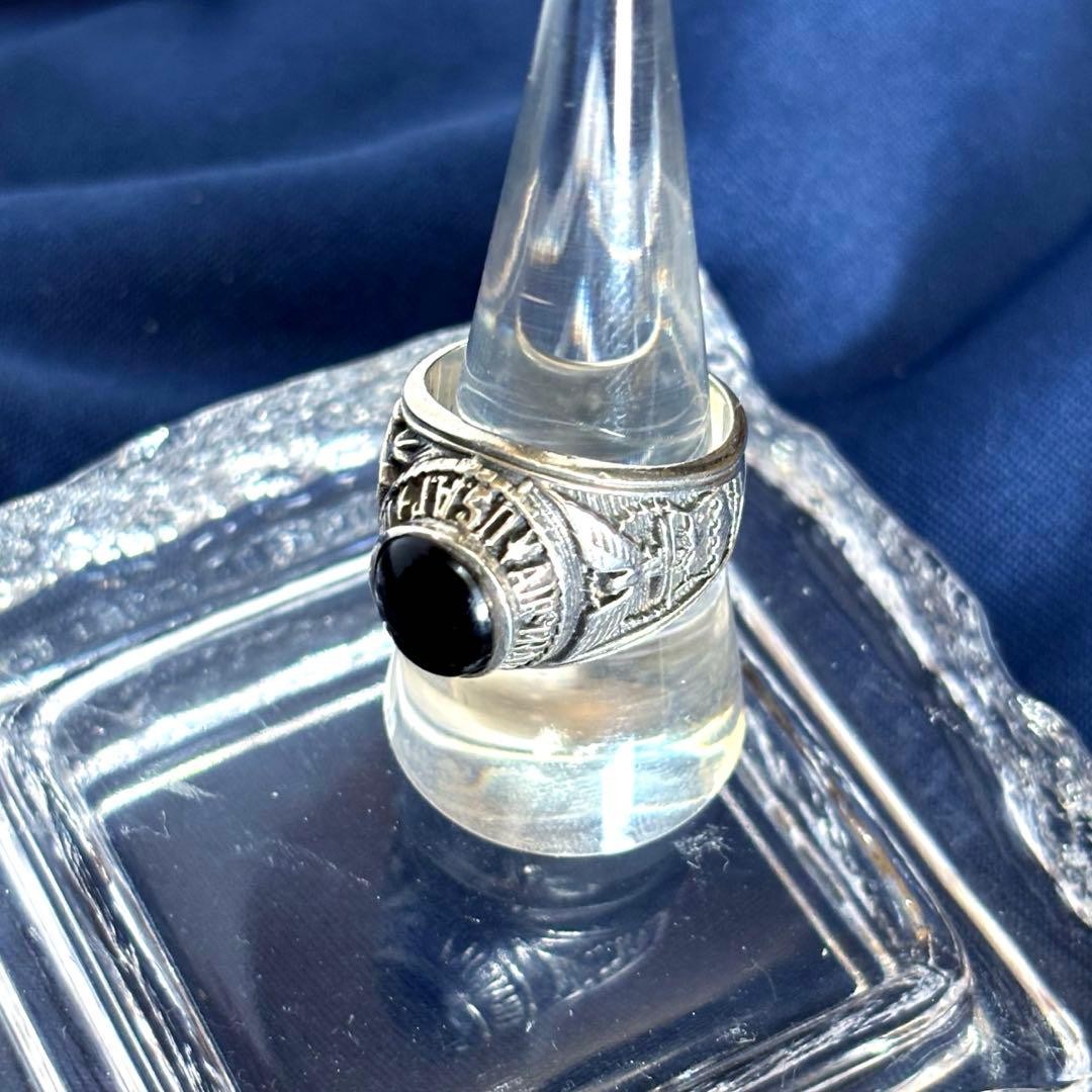 USAF Air Training Command Silver College Ring Bla… - image 1