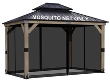 Aoodor 14' x 12' Gazebo Netting Screen Replacement 4-Panel Sidewalls for Patio