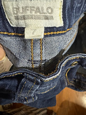 Buffalo Mädchen blau Bootcut dunkle Waschung Denim Jeans Baumwolle Knopf Reißverschluss Größe 7