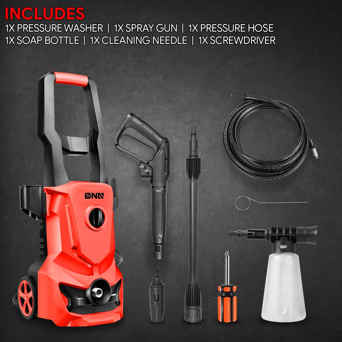 Portable High-Pressure Electric Power Cleaner Washer Machine 1813 PSI 1.45 GPM