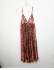 NWT Anthropologie BHLDN Maya Pleated V-Neck Midi Dress Floral XS Slip