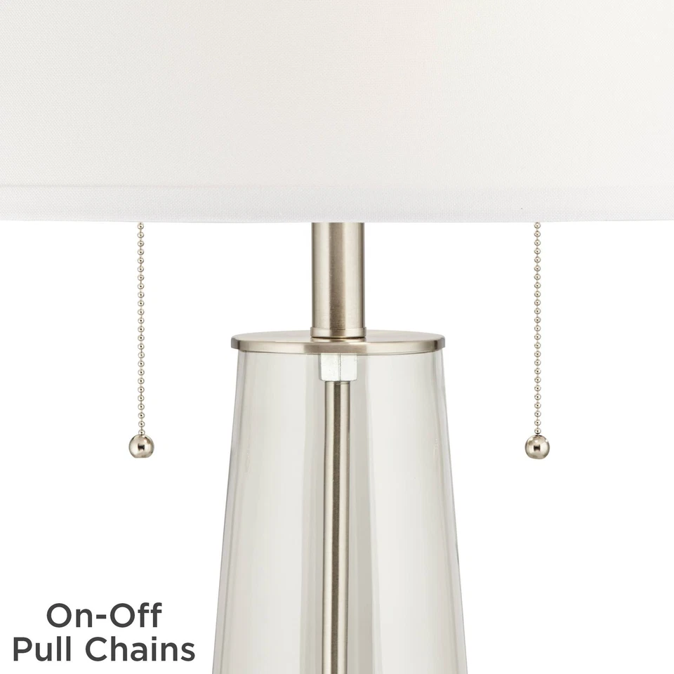 Lámpara de mesa rellenable de vidrio transparente Color Plus Peggy 29 3/4" Foto 3 de 4