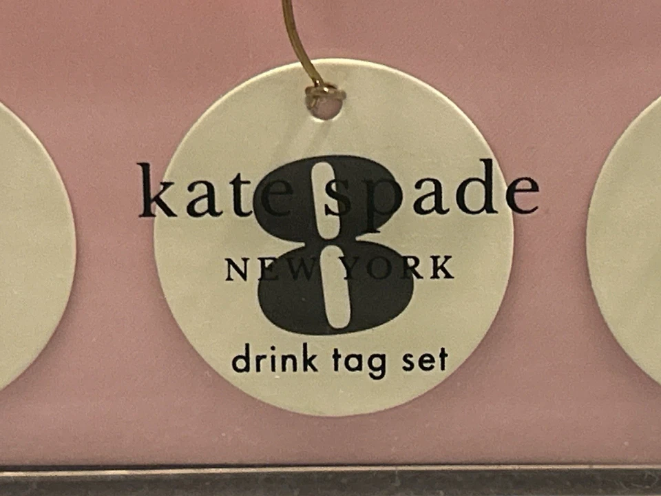 Juego de 10 dijes de etiquetas de bebida de papel Kate Spade New York numerados 1-10 Foto 2 de 4