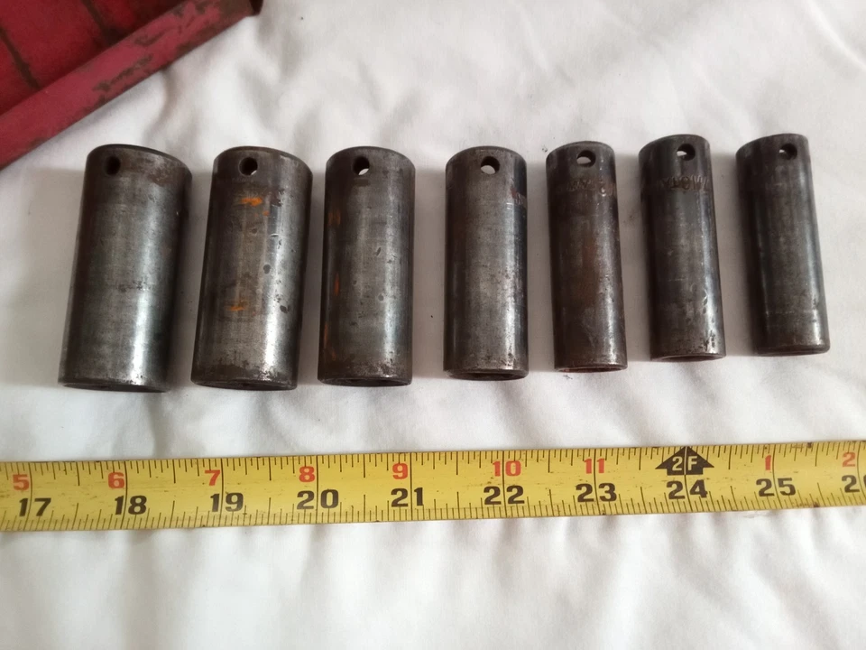 7 pc 1/2" DR Deep Air Impact Socket Metric 1/2in Drive Sockets Black . - Image 4 of 4