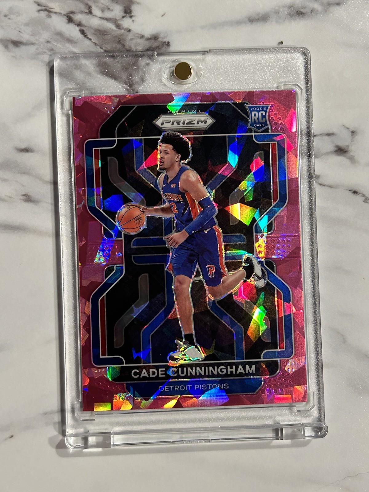 2021-22 Panini Prizm Cade Cunningham RC Rookie Pink Ice #282 Pistons CENTERED