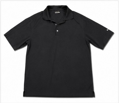 Nike Golf Dri-FIT FitDry Polo Shirt Men s L Black Solid Short Sleeve Logo