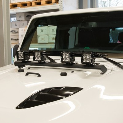 LED Bar Halter auf der Motorhaube schwarz Lightbar Jeep Wrangler JK 07-15
