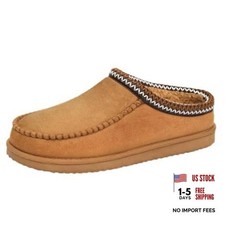 Mens Slippers Memory Foam Moccasin Slippers for Men Indoor 10.5 Chestnut