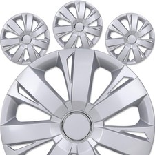 16 Universal Wheel Rim Covers Set Of 4 Silver Lacquer Abs Pc For Car Truck Suv