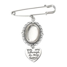 Wedding Bouquet Charms Memorial Pin for Groom Bride - Photo Charm Pin Brooch ...