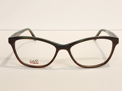 CAFE LUNETTES  3243 C3 Brown/Teal Womens Cat Eye Eyeglasses 52-16-135 