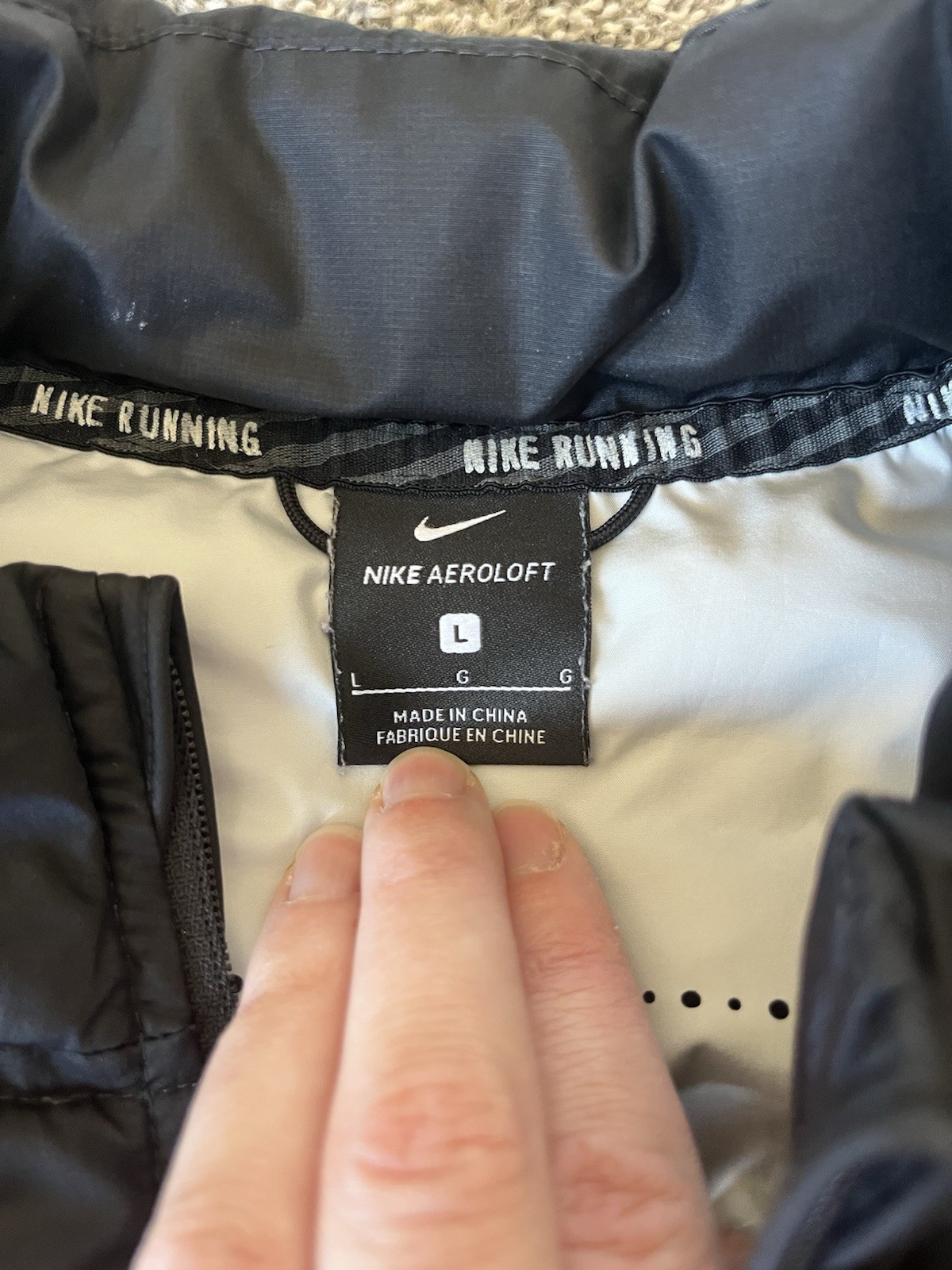 Nike Aeroloft 800 Hybrid Down Running Jacket Women Large Black Lightweight C image 4