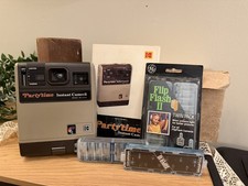 Lot Vintage Kodak Partytime Instant Camera w/Manual Flashes Untested