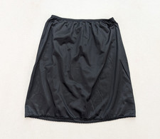 Vintage Women's Slip Skirt Size Small Black Half Nylon