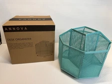 New Annova Desk Organizer Metal Mesh Swivel Pen Holder