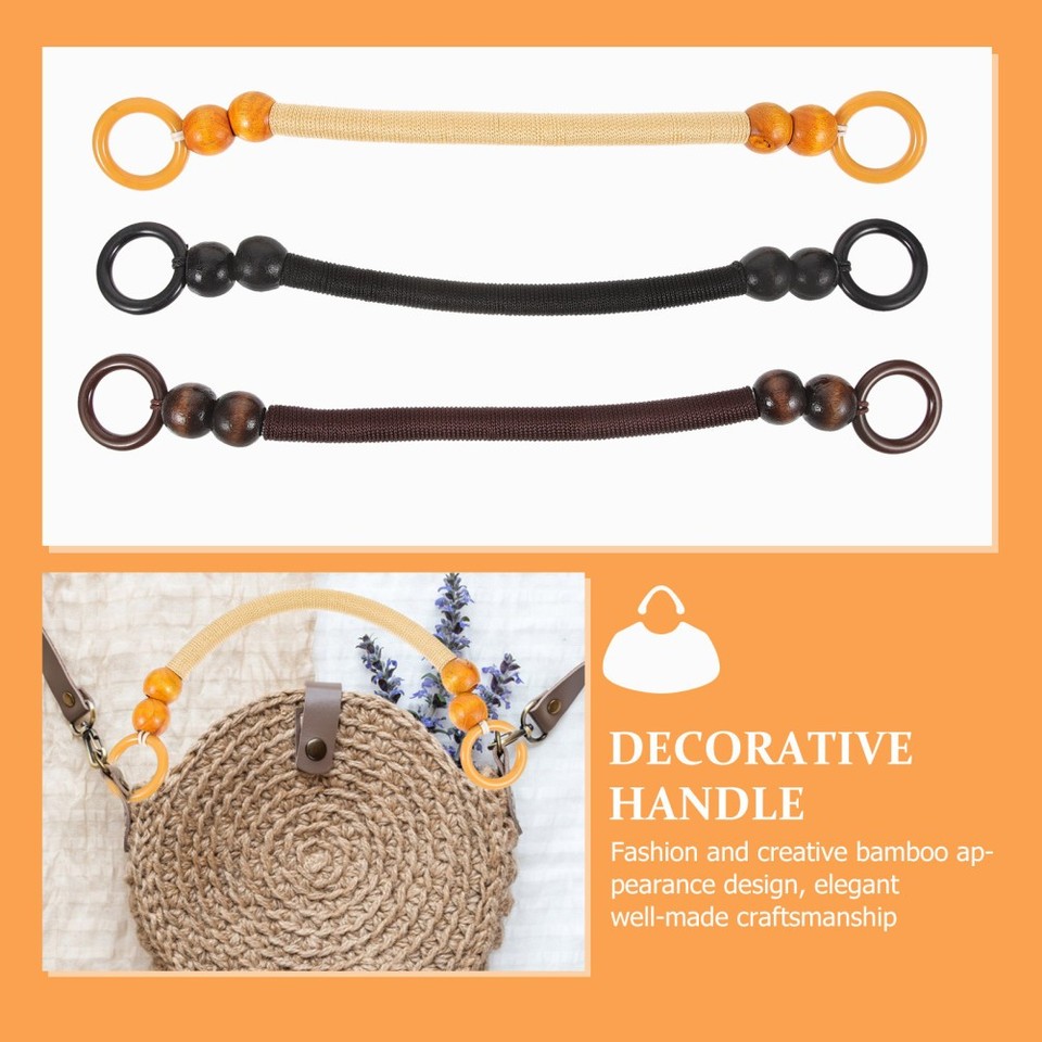 Assorted Color Wooden Bead Handles for Bags Decorative Purse Handle ...