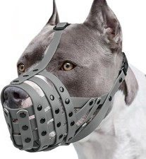 Pitbull Muzzle, Lightweight Basket Muzzle for Lar Medium Dogs