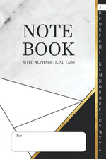 Notebook with Alphabetical Tabs: Lined Notebook with A-Z tabs, size 6x9", marble