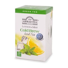 Ahmad Tea Lemon Mint Cold Brew Green Tea Bags...