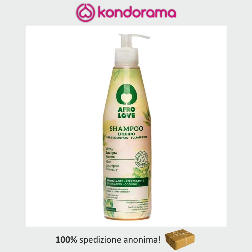 Afro Love Shampoo mint eucalyptus rosemary for naturally coily kinky hair 450 ml