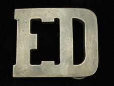 OD03105 VINTAGE 1970s CUT-OUT NAME  ED  SOLID BRASS BELT BUCKLE