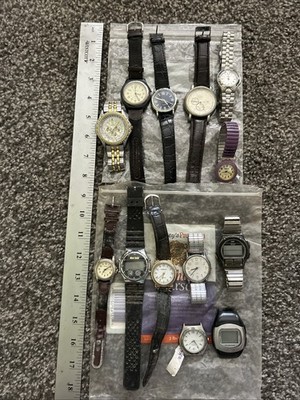 Watch Lot (13) Mixed Brands Untested for Parts Or Repair Vintage Watches