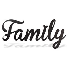 Family Sign, Wooden Family Signs Home Wall Decor, 17.4" 7.87" Black Rustic