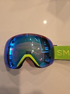 Smith Skyline Green Goggles Chromapop Everyday Green Mirror Lens Used Ski