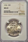 1936 NGC MS 63 Walking Liberty Half Dollar