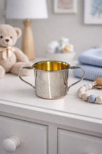 Oneida Double Handled Silver Plated Baby Child Cup EUC