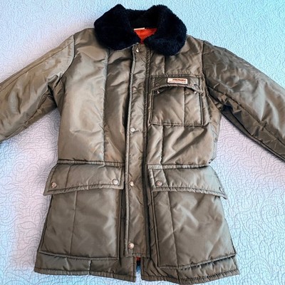 Vintage Walls Blizzard-Pruf Insulated Parka Jacket Olive Green Mens Large USA