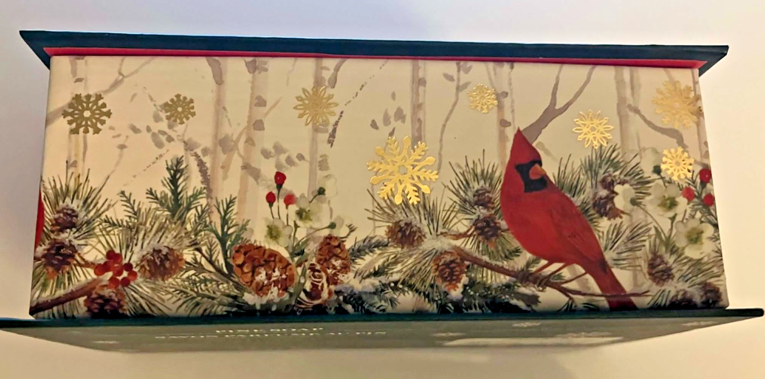 Punch Studio CHRISTMAS CARDINALS Decorative Music Box with scented Pine soap NEW