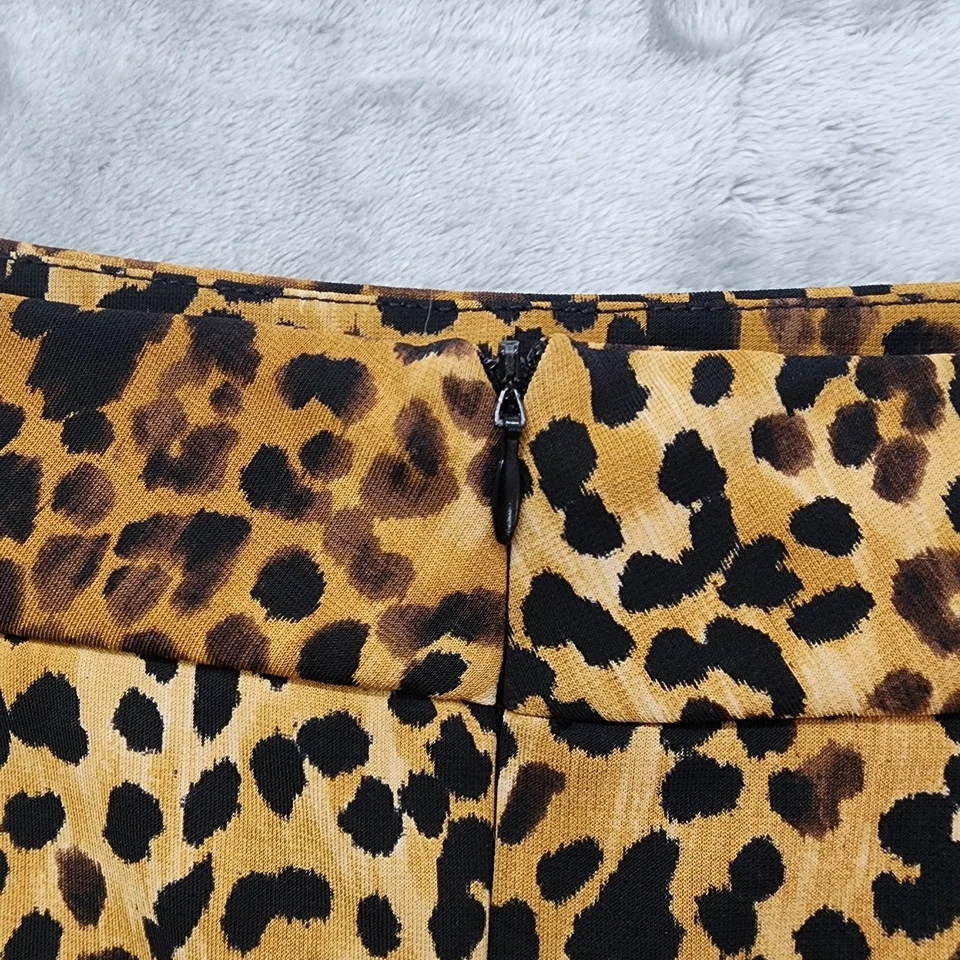 Falda Adrienne Vittadini para mujer 10 color negro tostado estampado animal lápiz cremallera trasera abertura Foto 2 de 4