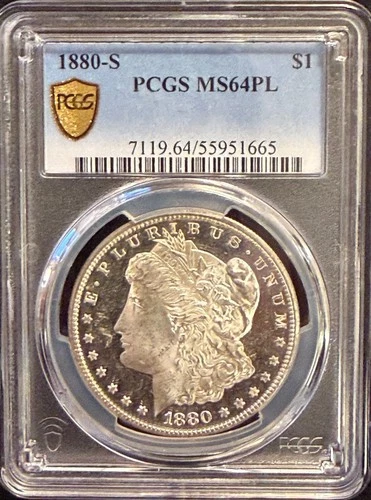 1880-S $1 Morgan Silver Dollar PCGS MS64PL - Deep Mirror Proof-Like