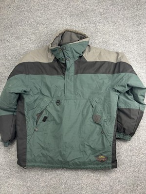 Cabela's Dry-Plus Jacket Mens Large Green Nylon Anorak 1/4 Zip Outdoor Hunting