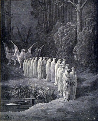 PROZESSION DER ÄLTESTEN 1885 Gustave Doré * Dante Alighieri ANTIKER STICH