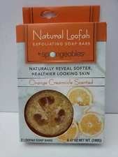 Natural Loofah Exfoliating Soap Bars 2 ORANGE CREAMSICLE SCENTED SPONGEABLES NEW