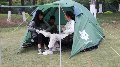 Tenda da campeggio gatto notte campeggio escursionismo impermeabile esterno per 2-3 persone - Video 1 di 1