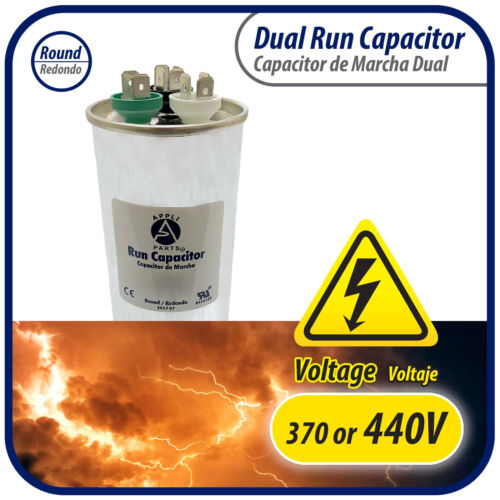 Appli Parts Dual Run Capacitor for ac 45+5 Mfd uF (microfarads) 370VAC or 450VAC - Picture 3 of 8