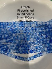 Czech Fire Polished Round Faceted Glass Beads 4-6-8mm