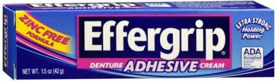 Effergrip Denture Adhesive Cream Extra Strong Holding Power 1.50 oz Pack of 2