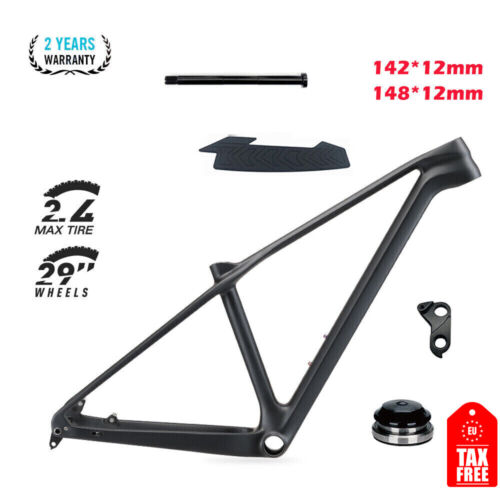 29" Full Carbon Mountain Bike Frame Boost 148MM 142MM Hardtail 15/16/18/19inch - Picture 1 of 10