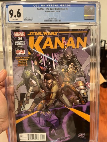 Star Wars Marvel Comic Kanan The Last Padawan #6 CGC 9.6 🔥❄️WHITE PAGES❄️ L@@K!