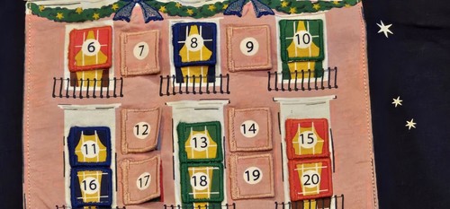 Mini Boden Advent Dress Blue Applique NWT New 6-7 - Picture 9 of 11
