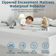 Ultimate Bed Bug Blocker Zippered Mattress Encasement Waterproof Mattress Cover