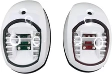 Pactrade Marine Boat White Cover Starboard Port LED Navigation Light Side Mount